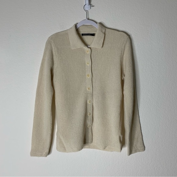 Peruvian connection womens cream 100% alpaca button up cardigan S - Picture 1 of 7